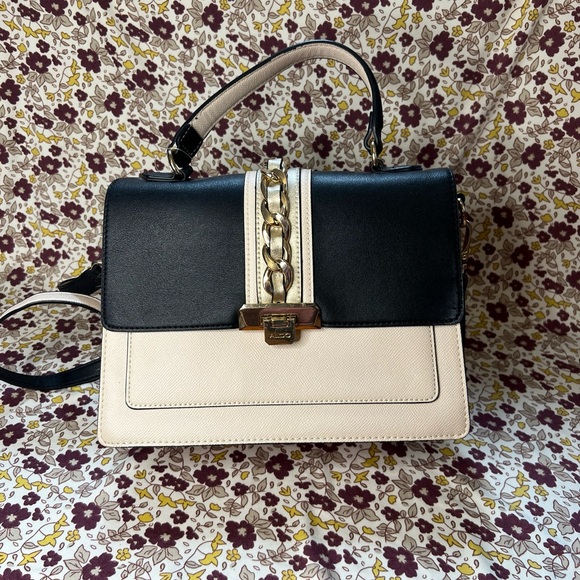 Aldo Handbags - ALDO AnnieBrook Flap Satchel Cross Body Purse with Gold Chain Trim